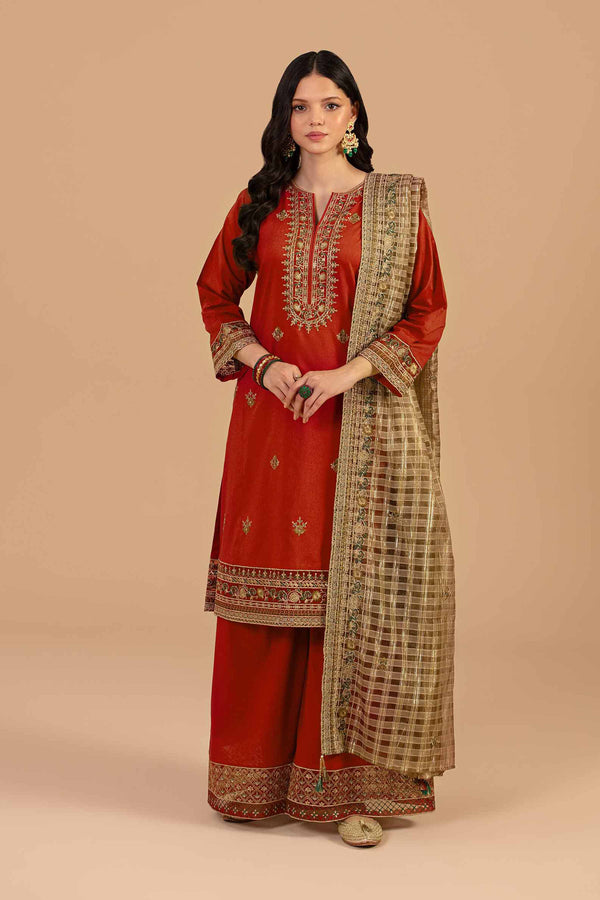 3 Piece - Embroidered Suit - KFS24-69