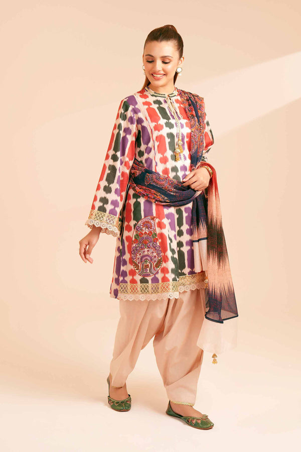 2 Piece - Printed Embroidered Suit - 42401771