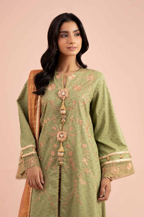 3 Piece - Jacquard Embroidered Suit - 42402084