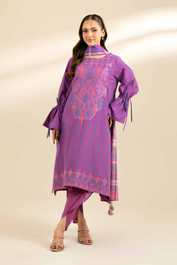 3 Piece - Yarn Dyed Embroidered Suit - 42402169