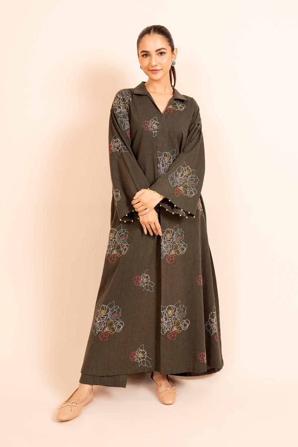 2 Piece - Dyed Embroidered Suit - 42404032