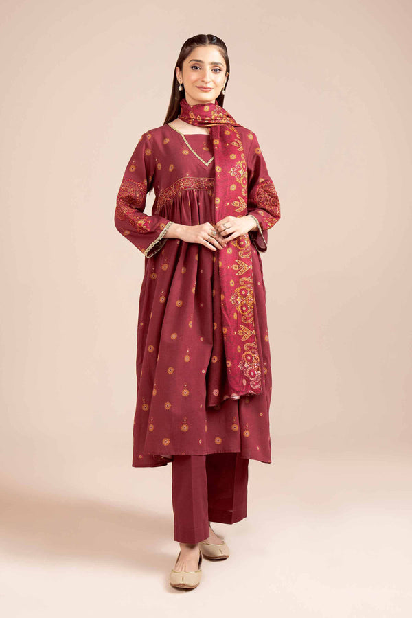 2 Piece - Printed Embroidered Suit - 42404077