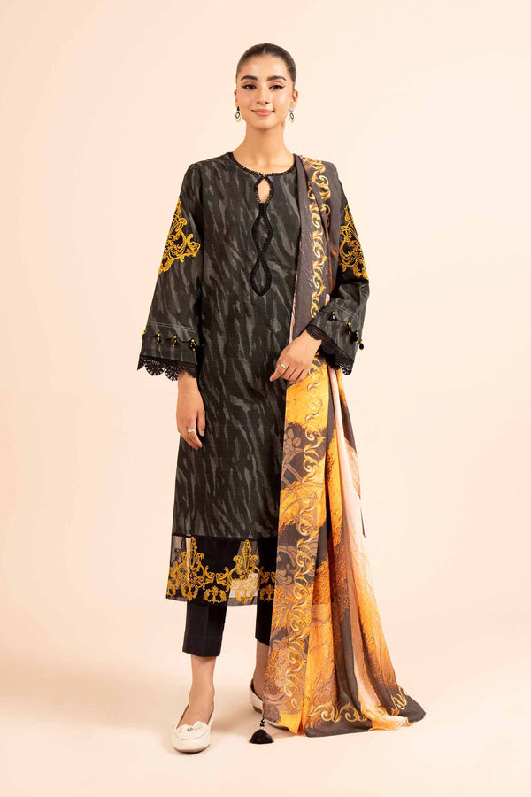 2 Piece - Printed Embroidered Suit - 42404087