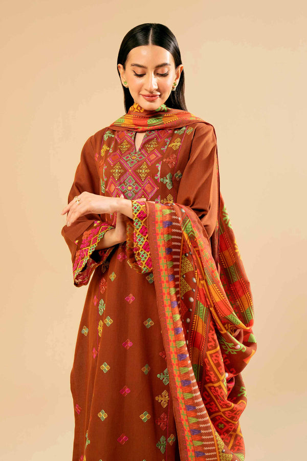 3 Piece - Yarn Dyed Embroidered Suit - 42404330