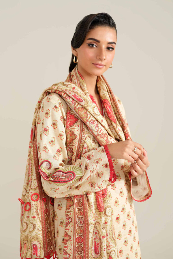 2 Piece - Printed Embroidered Suit - 42404405