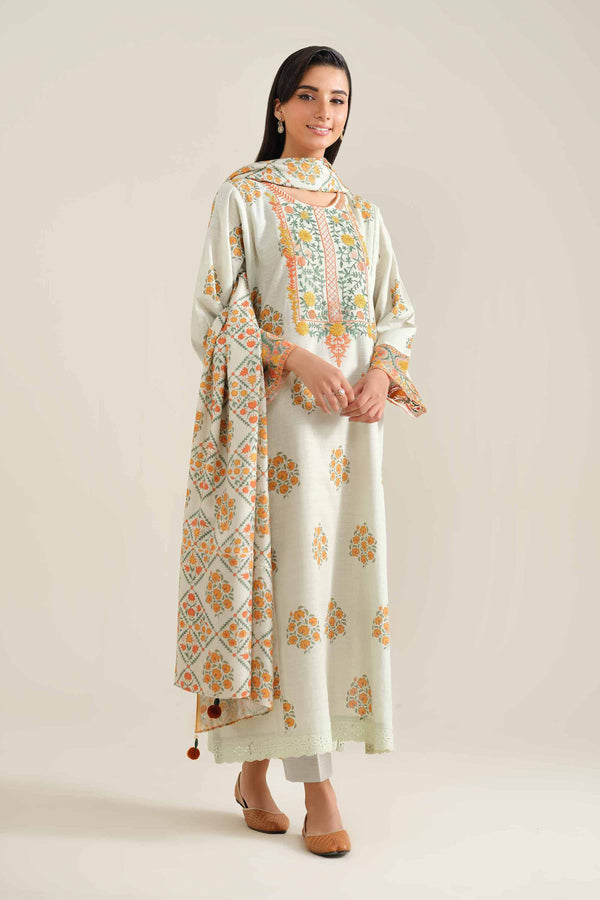 2 Piece - Printed Embroidered Suit - 42404411