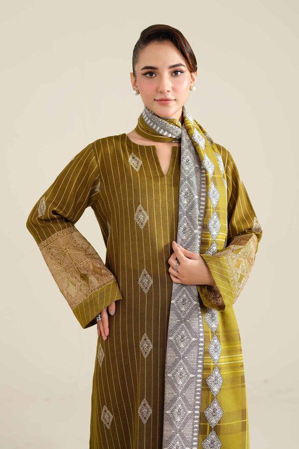 3 Piece - Printed Embroidered Suit - 42404529