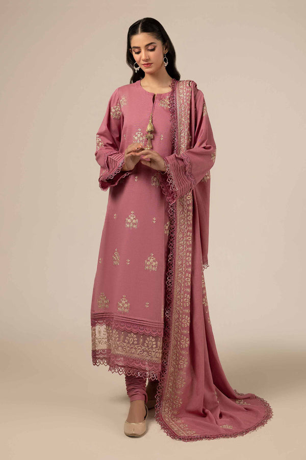 3 Piece - Dyed Embroidered Suit -42404565