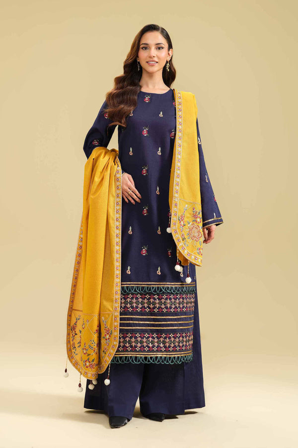 3 Piece - Dyed Embroidered Suit - 42404573