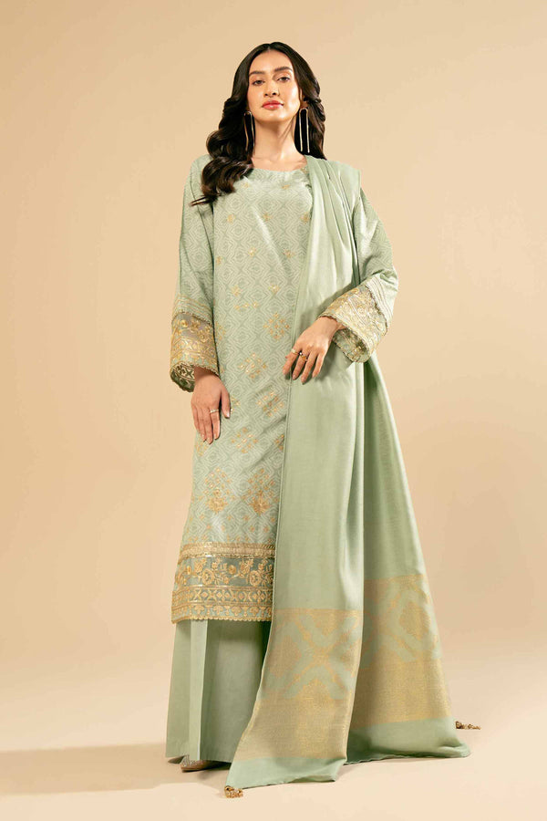 3 Piece - Jacquard Embroidered Suit - 42404623