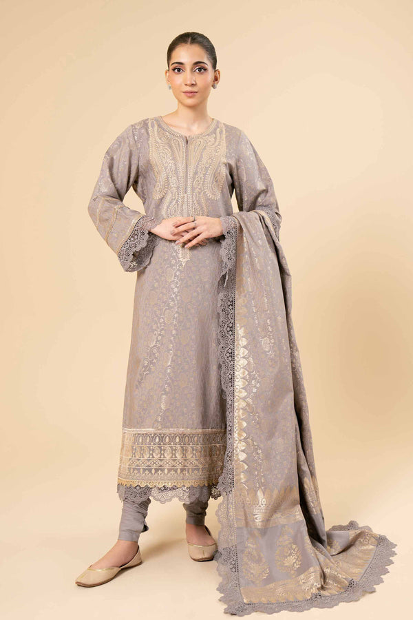 3 Piece - Jacquard Embroidered Suit - 42404734