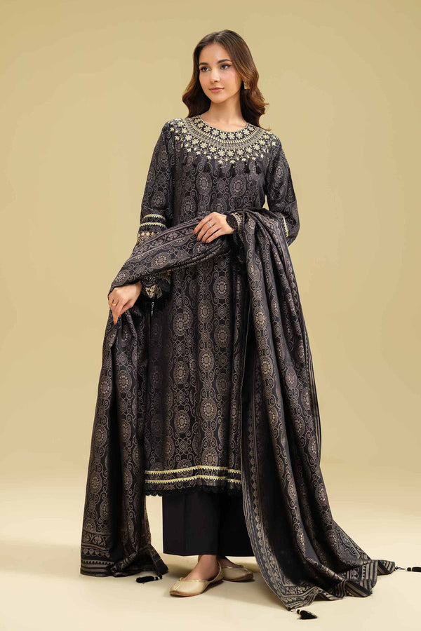 3 Piece - Jacquard Embroidered Suit - 42404736