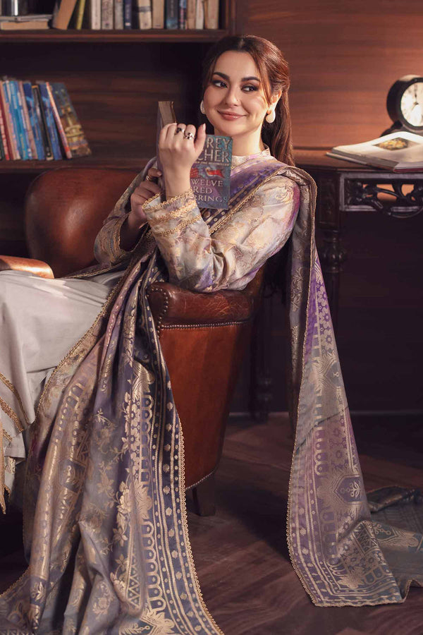 3 Piece - Digital Printed Jacquard Embroidered Suit - 42404739