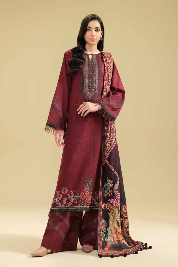 3 Piece - Printed Embroidered Suit - 42405050