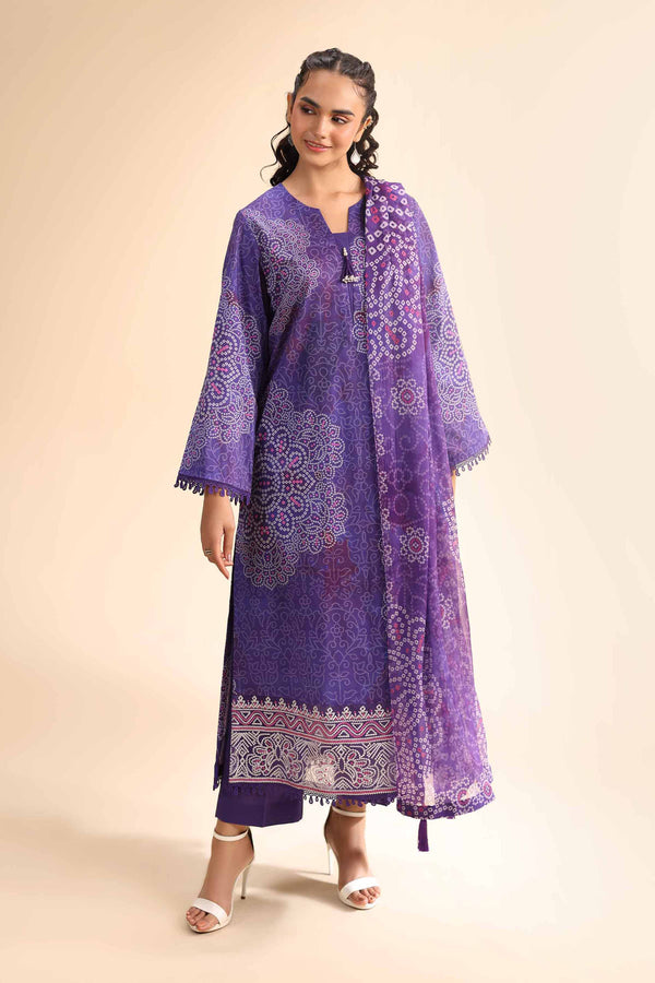 3 Piece - Digital Printed Embroidered Suit - 42501051