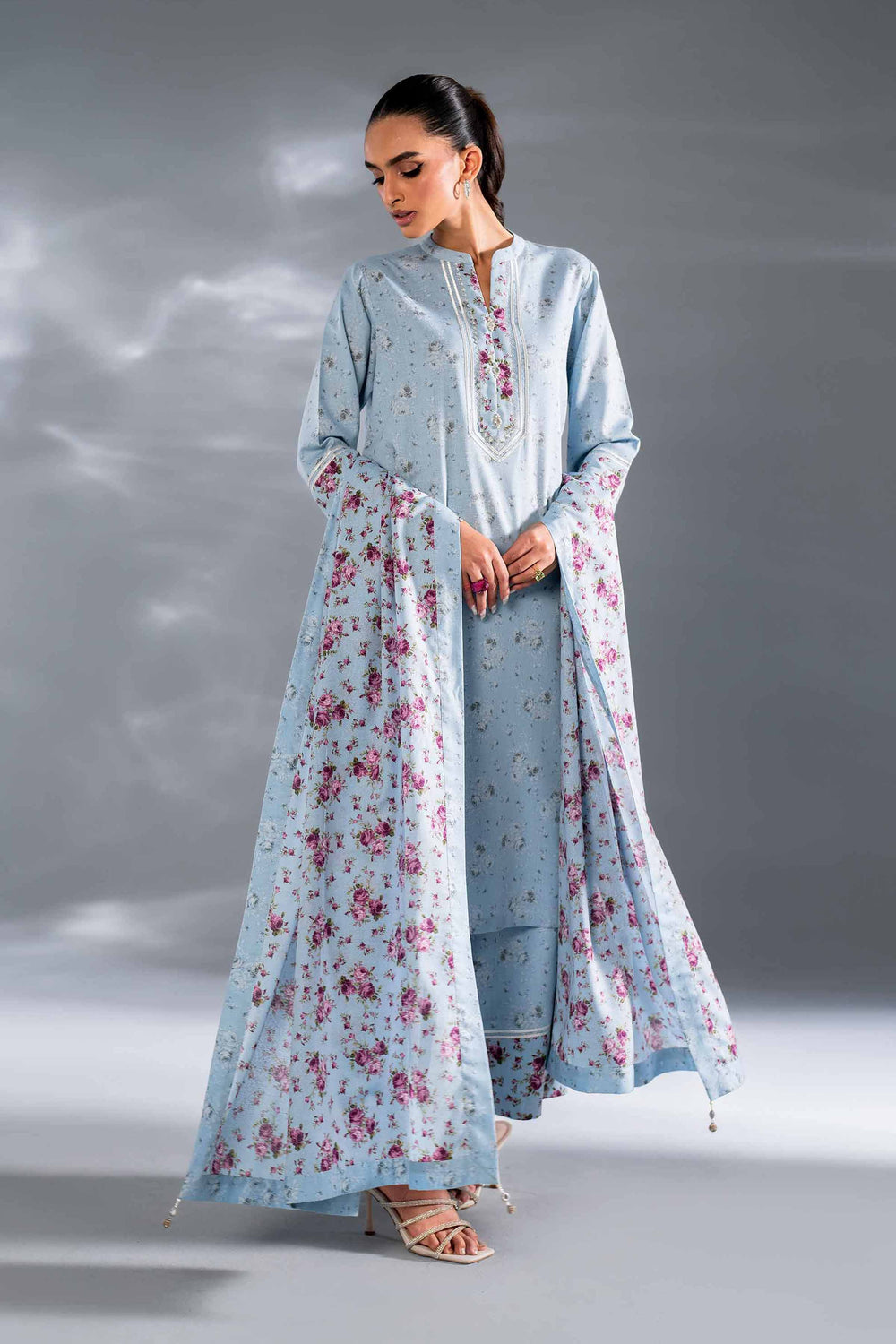 Stitched Printed Shirt Dupatta & Pant - 3 Piece - OTL-24-335