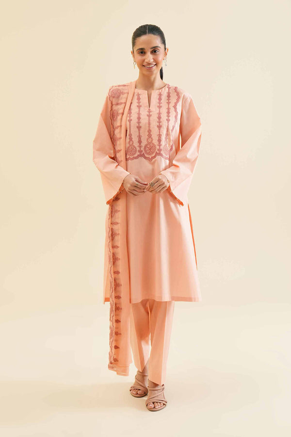 3 Piece - Embroidered Suit - PS24-112