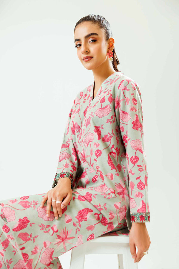 2 Piece - Printed Embroidered Suit - PW24-227