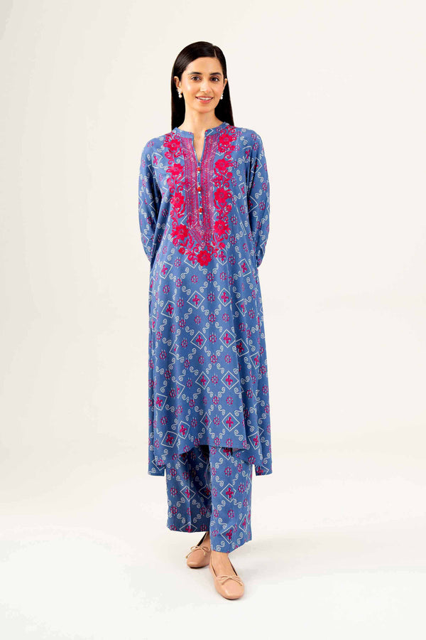 2 Piece - Printed Embroidered Suit - PW24-262