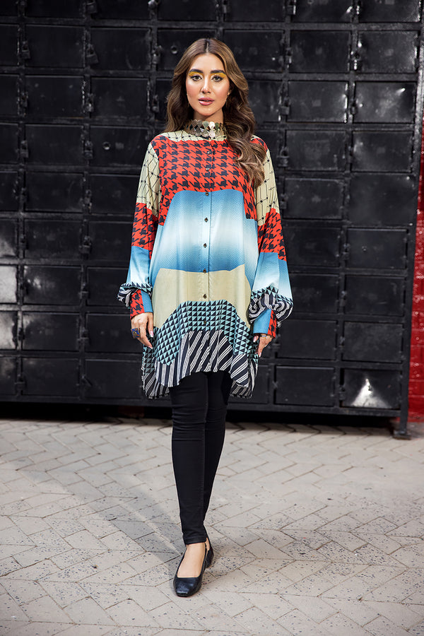 AW22-38-Button Down Printed Tunic