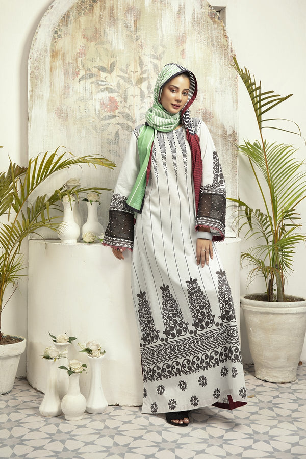 DE20-20 Printed Stitched Fustaan  1PC