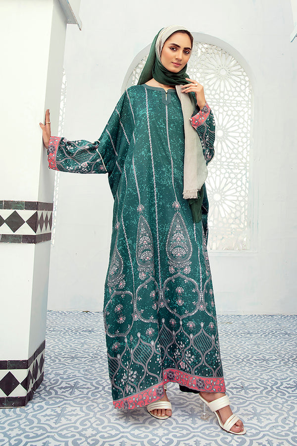 DE21-14-Pearl Embellished & Boxy Silhouette Stitched Fustaan-1PC