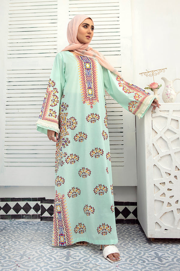 DE21-27-Digital Lawn Stitched Fustaan -1PC