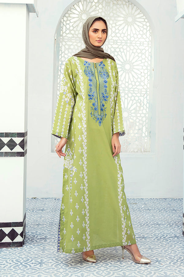 DE21-34-Loose Silhouette Embroidered Stitched Fustaan-1PC