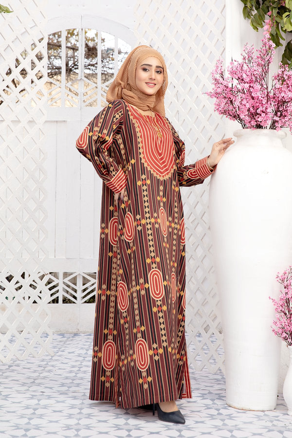 DS20-34 Printed Stitched Fustaan  1PC