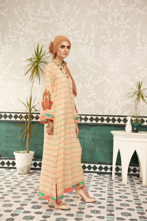 DS20-65 Printed Stitched Fustaan  1PC