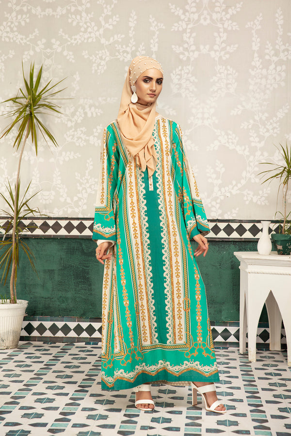 DS20-66 Printed Stitched Fustaan  1PC