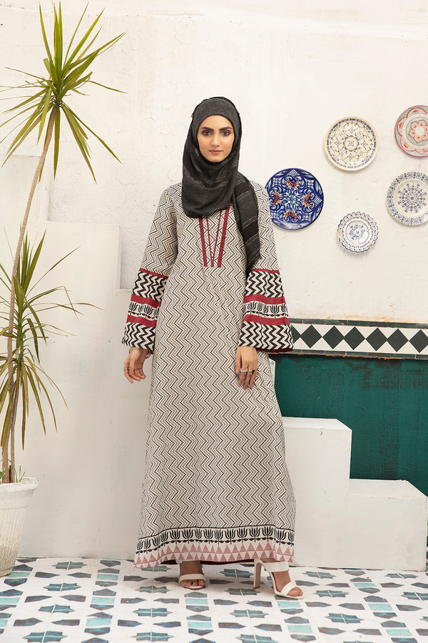 DS20-81 Printed Stitched Fustaan  1PC