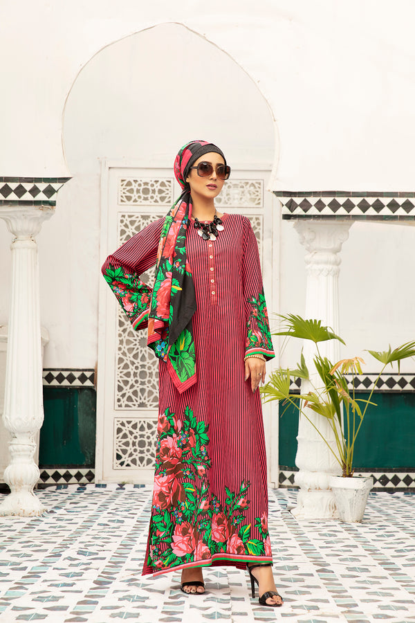 DS20-82 Printed Stitched Fustaan  1PC