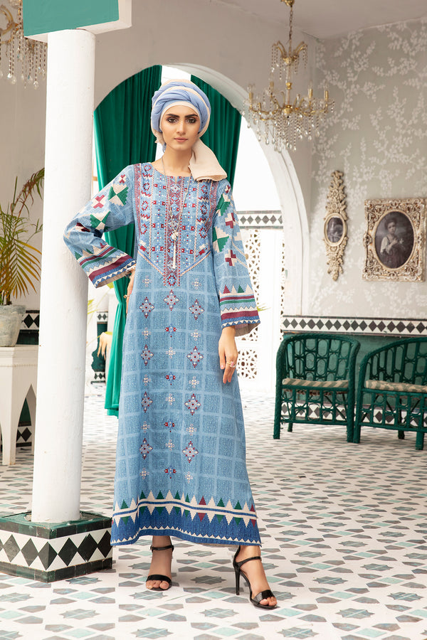 DS20-87 Printed Embroidered Stitched Fustaan  1PC