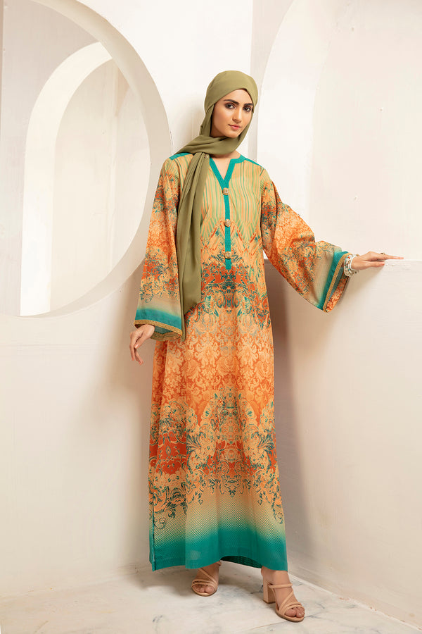 DS21-09 - Front Yoke & Button Detailing Stitched Fustaan-1PC