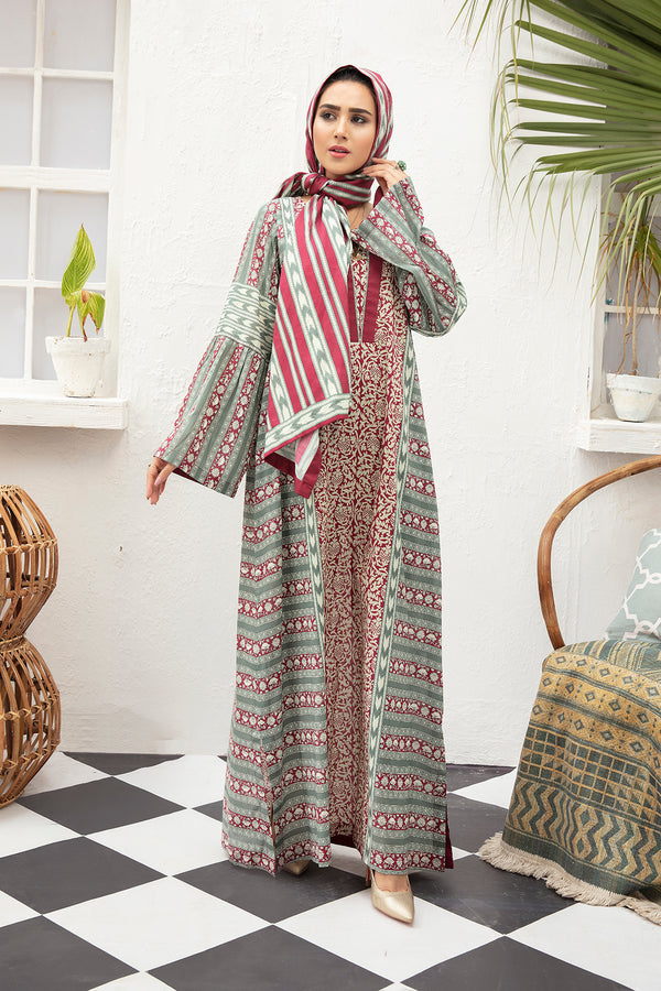 DS21-102 -Digital Lawn Stitched Fustaan  2PC