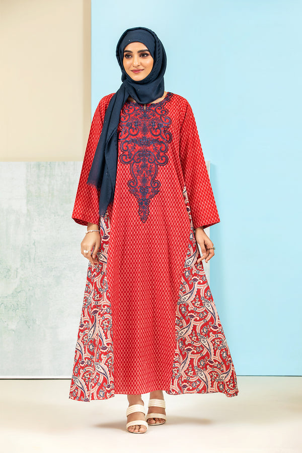 DS21-110 Embroidered Printed Lawn Fustaan