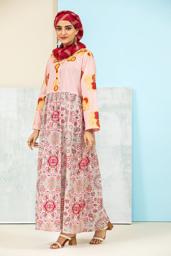 DS21-149- Embroidered Printed Lawn Fustaan