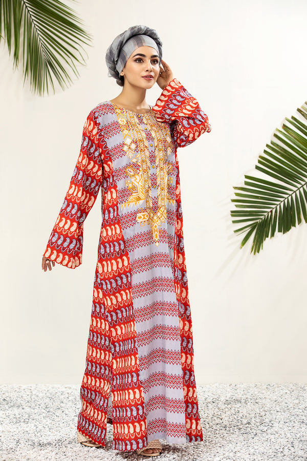 DS21-79 Embroidered Kurta Printed Lawn Fustaan