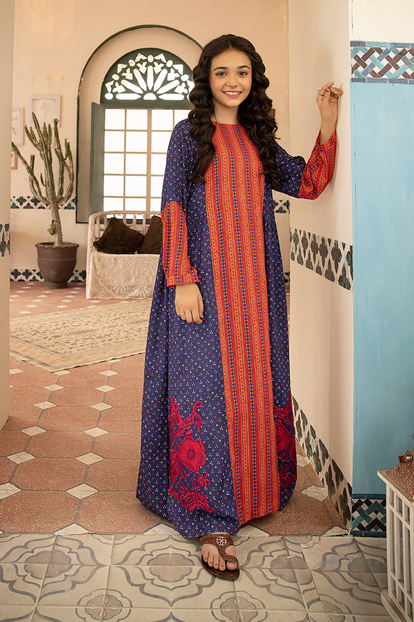 DSW21-62-Mix & Match Printed Embroidered Fustaan 1PC