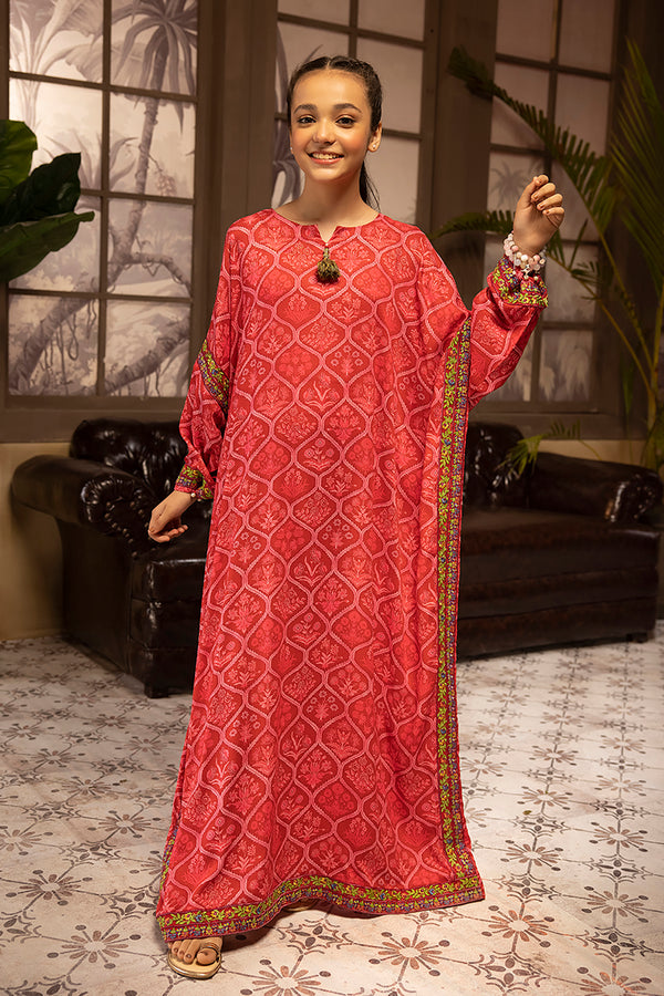 DSW22-03-Loose Cut Printed Embroidered Fustaan 1PC