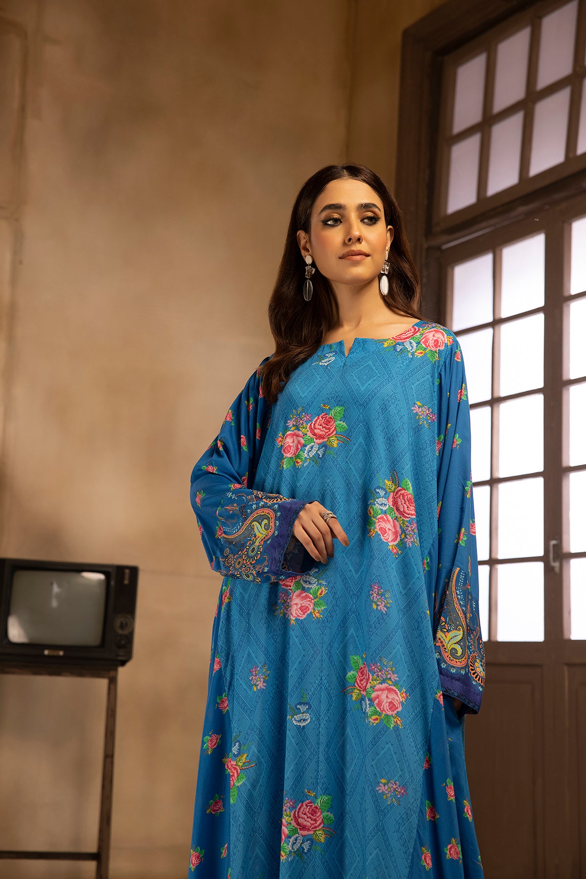 1-PC Printed Stitched Fustaan Long Dress Nishat Linen UAE