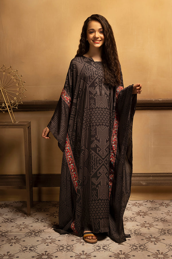 DSW22-35-Printed Embroidered Fustaan 1PC