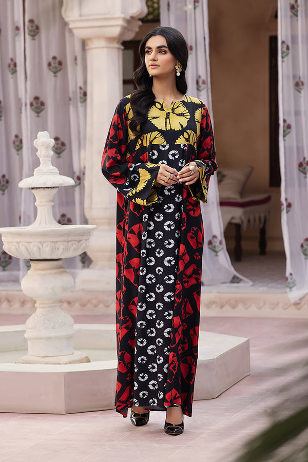 DW22-31-Front & Back Paneled Printed Fustaan 1PC