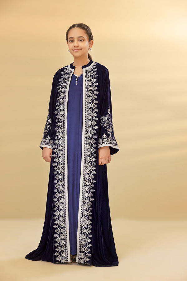 DW22-37-Embroidered Gown Fustaan 2PC