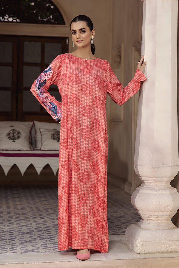 DW22-54-Printed Embroidered Fustaan 1PC