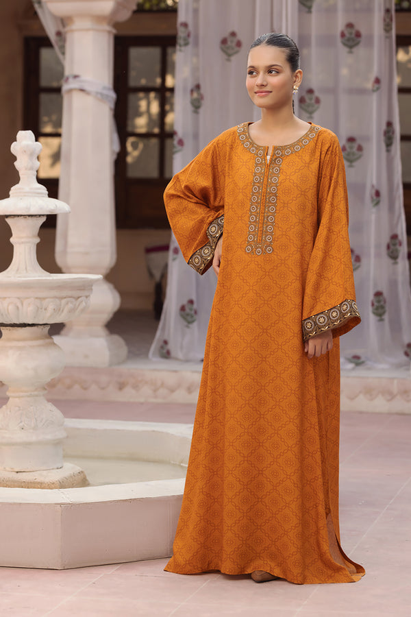 DW22-63-Printed Embroidered Fustaan 1PC