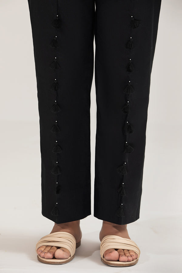 PE21-11-Loose Straight Trouser With Front Tassel Detail