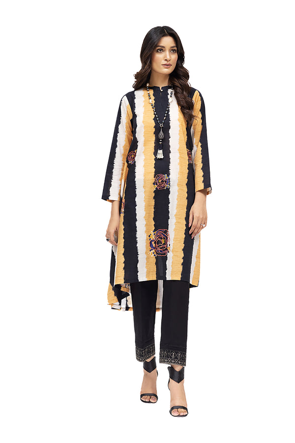 PE22-96-A-Line Printed Embroidered Shirt 1PC