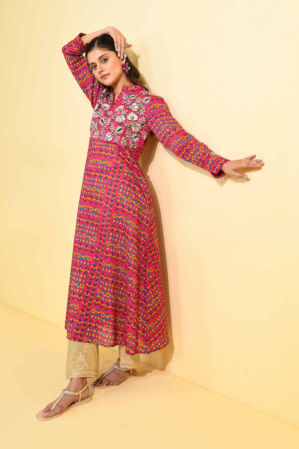 Printed Embroidered Shirt - PE23-109